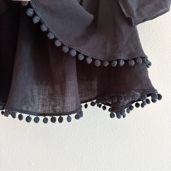 Apiece Apart Rosal Off the Shoulder Layered Black Crop Top 100% Cotton - Picture 2 of 12